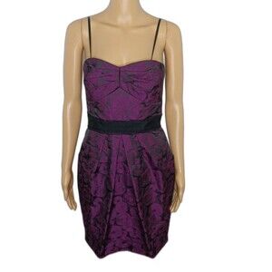 Women's SMALL Cocktail Party Prom Spaghetti Straps Pockets Purple Mini Dress